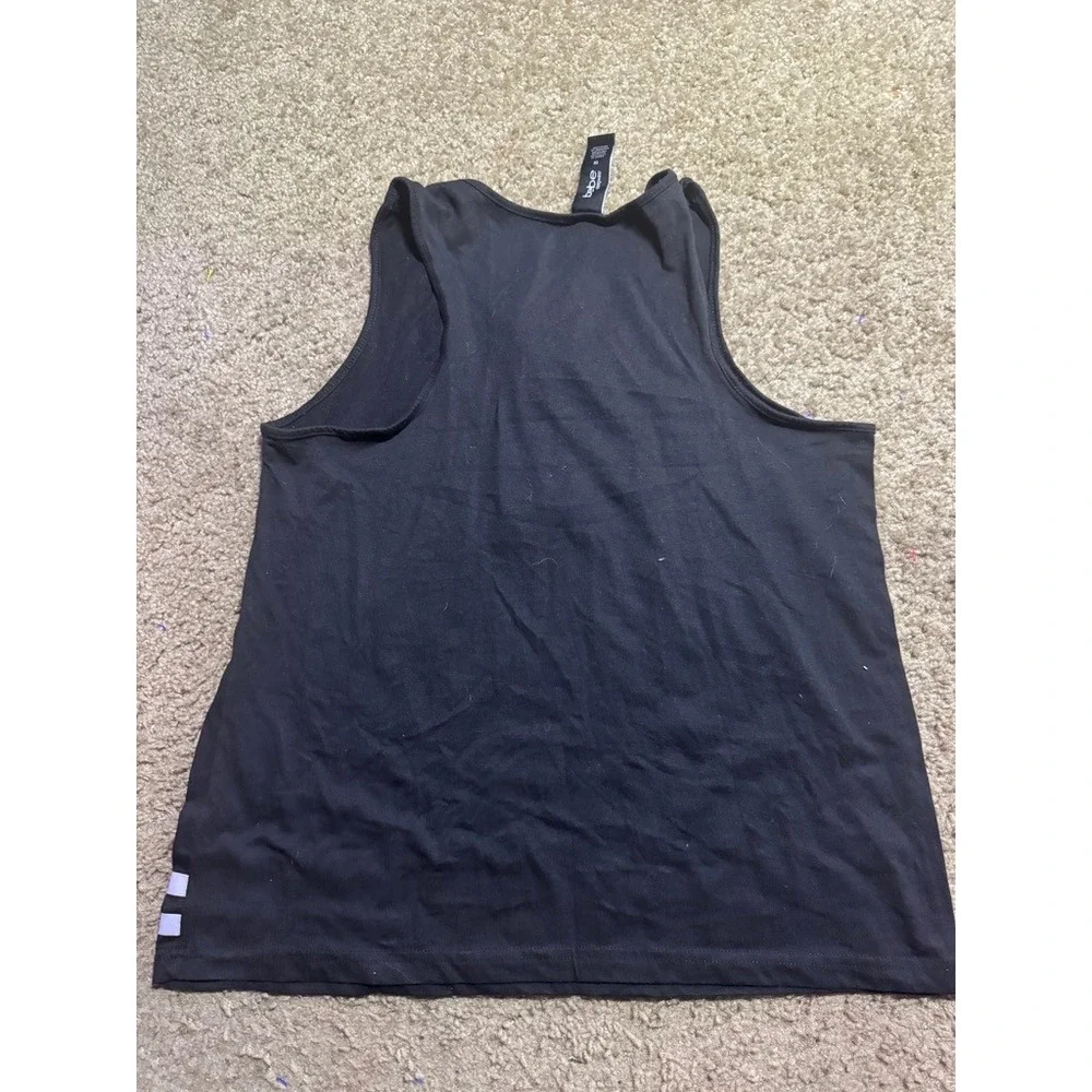 Bebe Sleepwear Womens‎ 1X Black White Lace Up Logo Graphic Lounge Tank Top